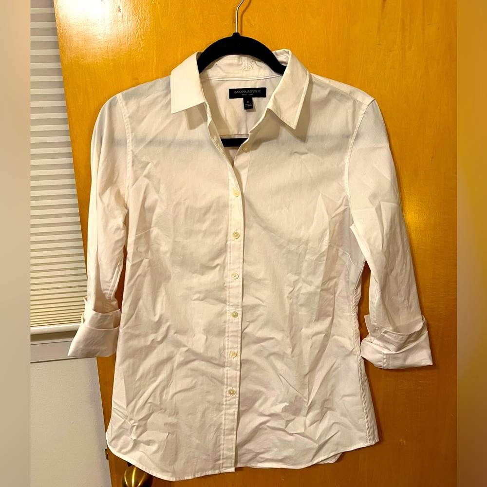 White Banana Republic Button Down